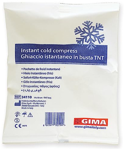 Gima - Glaçons instantanés en sachet non tissé, pratique et fonctionnel, idéal pour la cryothérapie, les traumatismes et les gonflements, 34110