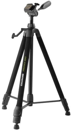 CULLMANN - 51391 - Primax 390 Dreibein-Kurbelstativ inkl. 3-Wege-Kopf mit Kamera-Schnellkupplung (1/4) - Auszugshöhe 169cm - Tragfähigkeit 3,5kg - Packmaß 70cm - Gewicht 1690g