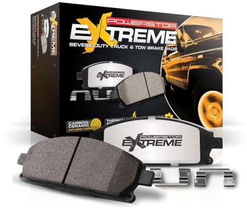 PowerStop Rear Brake Pads For Ford Expedition 2018-21 |F-150 2015-20 |Lincoln Navigator 2018-22 - Z36 Truck & Tow Carbon-Fiber Ceramic Brake Pads With Installation Hardware, Z36-1790