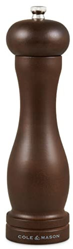 Cole & Mason HB0844P Forest Capstan Pepper Mill, Precision+ Wooden, Stained Beech Wood, 200 mm, Single, Includes 1 x Pepper Grinder