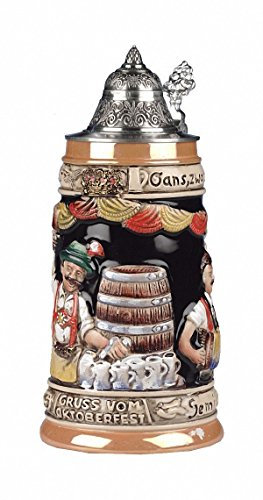 King German Beer Stein Oktoberfest 0.5 Liter tankard, Beer Mug KI 09-Z 0,5L