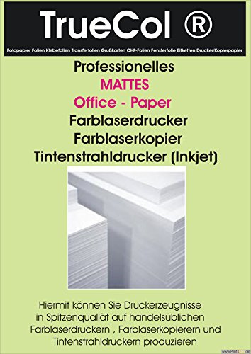 trucol 500x 100g /m² DIN A4 Professionelles Mattes Papier für Farblaserdrucker und Farblaserkopierer Kopierpapier Offset Laserdruck S/W