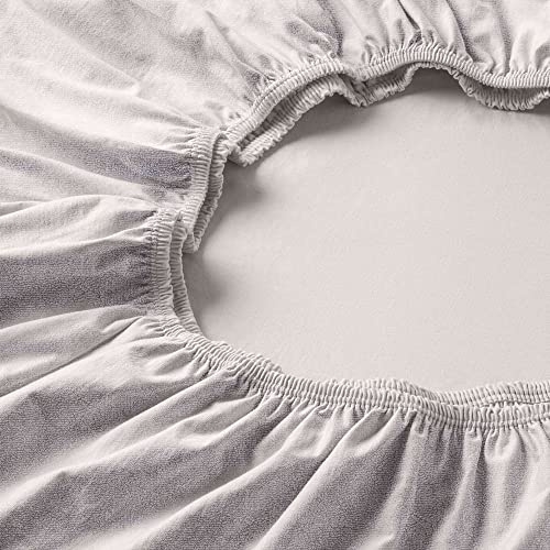 ESTELLA Spannbetttuch Samt Velours | Elfenbein | Frottee | 150x200 cm | passend für Matratzen 140-160 cm (Breite) x 200 cm (Länge) | trocknerfest und bügelfrei | 80% Baumwolle 20% Polyester