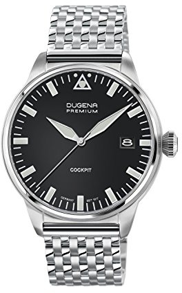 Dugena Herren-Armbanduhr Cockpit Analog Quarz Edelstahl 7090178