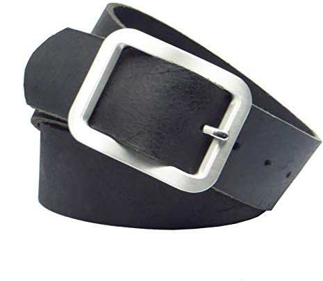 Chrissys-in Ledergürtel schwarz Büffelleder 4 cm breit eigener Fertigung Damengürtel Herrengürtel Handwerkergürtel Arbeitshose 100% Leder