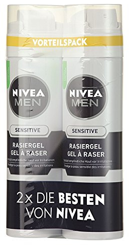 Nivea Men Gel de Afeitar para hombres, 200 ml, Sensitive, 0% alcohol