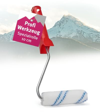 AlpenKalk Rollputz Rolle I 10 cm I Spezialrolle für gleichmäßigen Auftrag von Rollputz & Strukturputz I Streifenfreier Auftrag & gleichmäßige Oberfläche I Für Ecken & Kanten I Effizient & langlebig