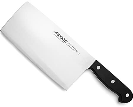 Arcos Cuchillo Carnicero Nitrum Acero Inoxidable y Hoja 200 mm. 400 gr. Uso prolongado y pesado. Mango ergonómico Polioximetileno POM. Serie Universal. Color Negro.