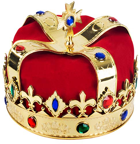Funny Party Hats - Royal King Crown (1 Pack) - Royal Jeweled Crown - King Costume Accessories