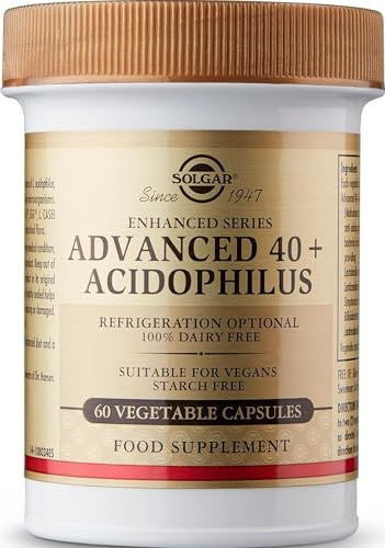 Solgar Advanced 40+ Acidophilus | Con Cepas LA-5 y BB-12 | 60 Cápsulas | 1.500 millones de microorganismos por cápsula · Mejora la salud digestiva