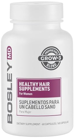 BosleyMD Women’s Healthy Hair Growth Supplements for Thicker, Fuller Hair– DHT-Blocking Botanicals with Biotin, Niacin, Zinc & L-Lysine – Rich in Vitamins & Minerals – 60 Capsules (2-Month Supply)