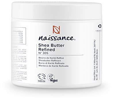 Naissance Sheabutter (Nr. 305) - 250g - Weiß, Raffiniert für Kosmetik Gesicht Haare, Haut, Körper, Lippenbalsam - als Seifenbasis, Haarpflege Hautpflege - Vegan