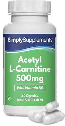 Acetyl L-Carnitin 500mg Kapseln mit Vitamin B6 | Unterstützt die psychische Funktion & den Energiestoffwechsel | Vegan & Vegetarisch | 60 Kapseln - 2 Monate | Hergestellt in Großbritannien