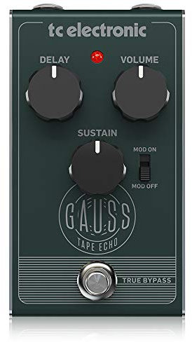 TC Electronic GAUSS TAPE ECHO Supergesättigtes Tape Echo-Pedal mit Mod-Schalter, Verzögerungs-, Sustain- und Lautstärkeregler