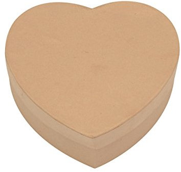 GLOREX 6 2025 145 Herz-Box, Pappe, Natur, 14.5 x 14.8 x 5 cm