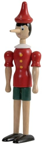 Marionetta in legno, Pinocchio, Disney, burattino, snodabile, artigianale, multicolore (30 cm)