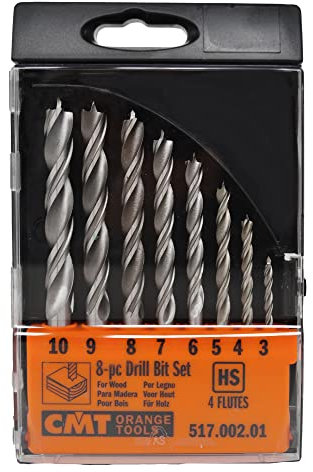 CMT 517.002.01 Set di Punte Elicoidali in Acciaio Super Rapido Hss, Nero/Grigio