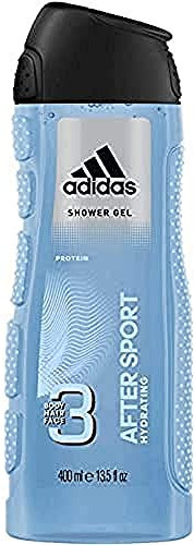 Adidas, After Sport Gel Doccia Bagnoschiuma 3 in 1 per Corpo, Capelli e Viso, Formula Vegana, 400ml