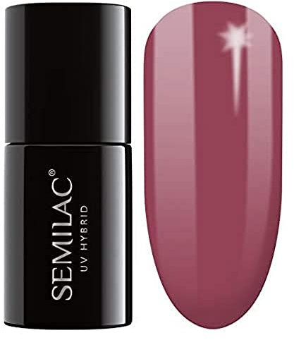 SEMILAC Gel Nail Polish 005 Berry Nude - Full Coverage Gel Polish - Soak Off Easy To Use LED/UV Nail Lamp - Long Lasting Manicure and Pedicure up to 3 weeks