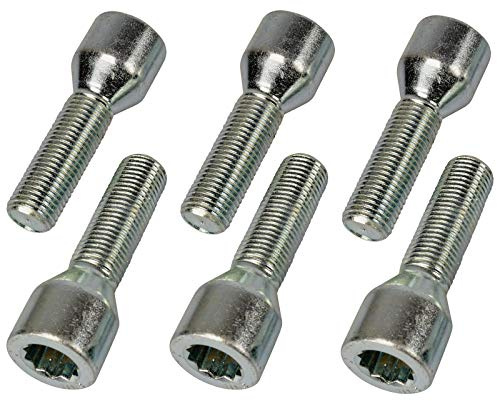 HASKYY 10 stjärnskruvar, hjulbultar, hjulbultar, M12 x 1,5, M14 x 1,5 koner/M14 x 1,5 kul/M12 x 1,25 / M14 x 1,25 D23/kon D20/D23 // (M12 x 1,5 x 40 kon D = mm)
