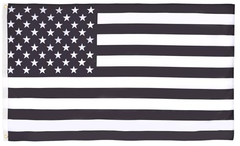 AZ FLAG Flagge USA Schwarz und weiß 150x90 cm Polyester 100D 2 Ösen | Für innen und außen Vereinigten Staaten von Amerika dekorative Flagge Black and White USA mit Metallösen 100D Polyester