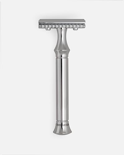 G&F Timor® Rasierhobel 1920 mit langem Edelstahlgriff 100 mm, offener Kamm