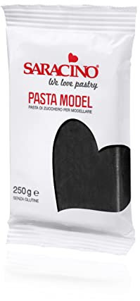 Saracino Pasta di Zucchero Model Nero per Modellaggio da 250 g senza Glutine Made in Italy