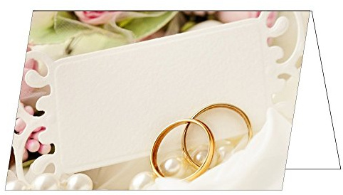 50 Stück neutrale Tischkarten Tischaufsteller reserviert (TK-111) Hochzeit Ringe Gastronomiekarten zur Reservierung der Tische ihrer Feier