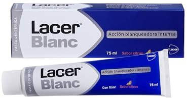 LACERBLANC - Pasta de Dientes 75ml, Sabor Citrus, Acción Blanqueadora, Elimina Manchas Dentales, Previene la Placa, el Sarro y la Sensibilidad Dental, Protección de Encías