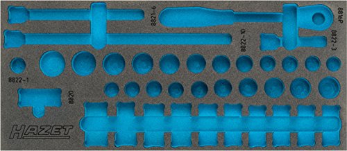 Hazet 2-Komponenten Weichschaumeinlage 163-379L, Länge 392 mm | Länge 392 mm, Breite 172 mm, 50 g, 1/3+ (392 x 172 mm) , L x B: 392 mm x 172 mm, Antrieb 100030 Weichschaumeinlage,