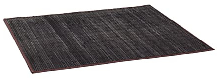 Relaxdays Badvorleger Bambus BxT: 100x80 cm Badeteppich aus Holz mit rutschhemmender Unterseite praktischer Duschvorleger aus natürlichem Bambus, Stoff in verschiedenen Farben fürs Bad, schwarz-braun