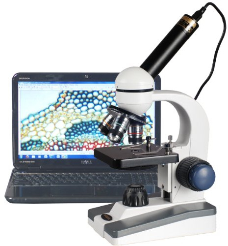 Amscope M150C-E5 40X-1000X Vergrößerung LED Schüler Kinder Studenten Monokular Mikroskop mit 5MP Digital USB Kamera
