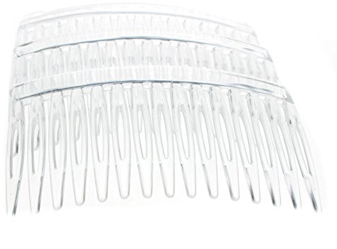 4 Pack of 7cm Clear Plain French Side Hair Combs Slides Grips Clips Hair Accessories for Women Girls by Glitz4Girlz…