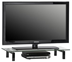 MAJA-Möbel 1603 9599 TV-Board, Metall schwarz - Klarglas, Abmessungen BxHxT: 82 x 12,5 x 35 cm