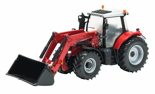 Britains Trattore Massey Ferguson 6616 in Scala 1:32 con Caricatore Frontale, Set di trattori Giocattolo per Bambini, Trattore Giocattolo Compatibile con Tutti i Giocattoli agricoli in Scala 1:32,
