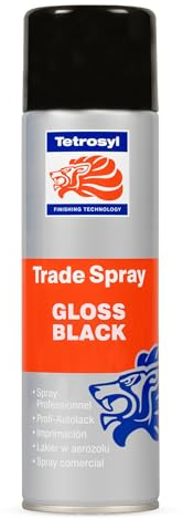 Tetrosyl Trade Spray Gloss Black Paint 500ml – Fast-Drying Acrylic Automotive Aerosol with Adjustable Nozzle for Spray-Gun Finish, Vehicle Topcoat Refinishing