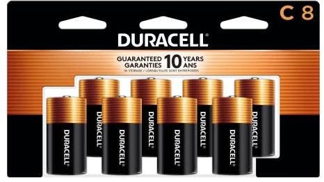 Alkaline Batteries, C, 8/Pack vk77