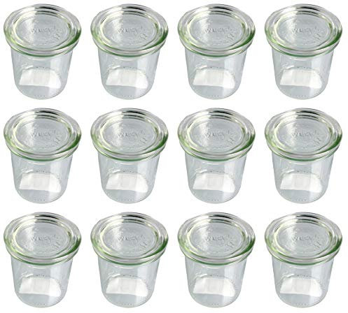 Weck - Glas in Mini-Sturz-Form hoch mit Deckel 140 ml - 12-teilig/1St