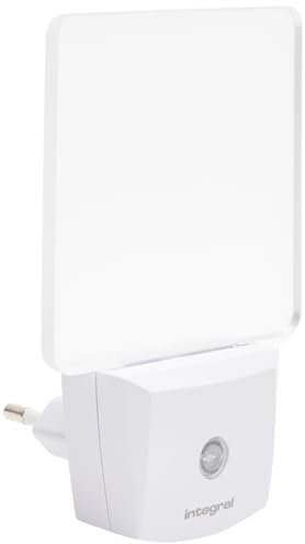 Integral Luz Nocturna LED Sensor Automático Día/Noche, Plástico, Formato Toma de Corriente Blanco Mate