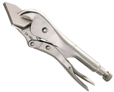 Alkan Abkantzange 200 mm Breitmaul Gripzange Falzzange Schweißer | Breitmaul-Feststellzange aus CV-Stahl, Gripzange/Falzzange für Blech, Karosserie, Schweißarbeiten & Werkstatt