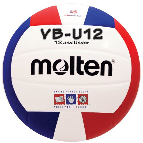 Molten VBU12 Light Volleyball, Red/White/Blue, 12 & under