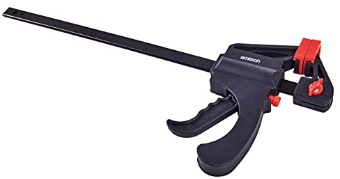 Amtech - 12 Ratchet Speed Clamp, Quick-Release, Reversible Jaws, Lightweight, Non-Marking Pads