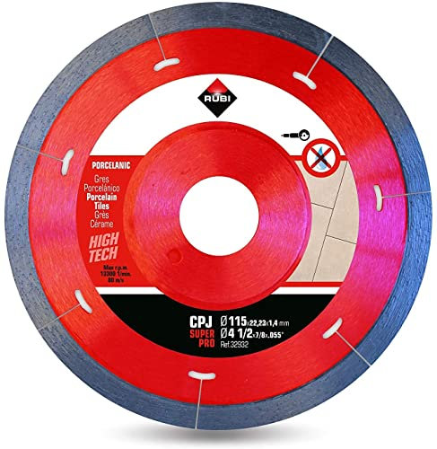 Rubi 32932 Disco Diamante gres porcelánico J-Slot (CPJ) 115 mm SuperPro, Gris