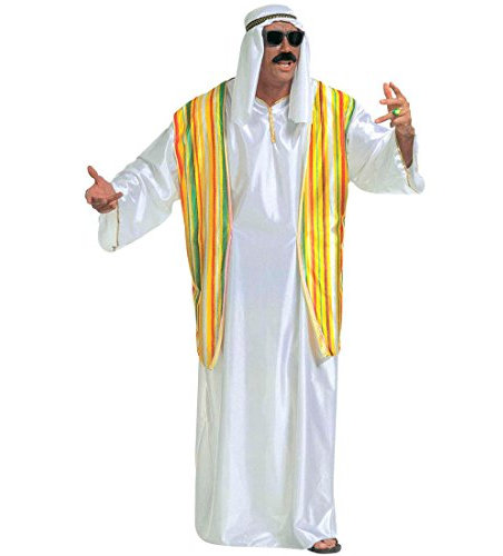 Scheich Kostüm Araber Scheichkostüm weiß XL (54) Orient Araberkostüm Herren Orientkostüm Sultan Faschingskostüm Kalif Ölscheich Tuareg Beduine Selim Arabisches Karnevalskostüm 1001 Nacht Mottoparty