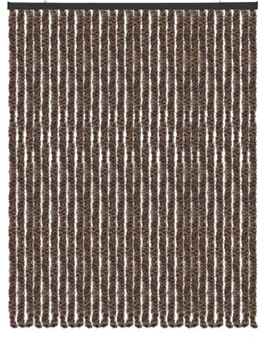 Arsvita Flauschvorhang Türvorhang (140x220 cm) in Meliert Schwarz-Grau-Weiß als Insektenschutz für Balkon, Terrasse oder Wohnmobil, Wohnwagen, Pavillon