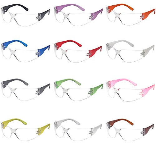 Lot de 12 lunettes de protection antichoc et balistique avec verres transparents - Choisissez votre lot de 12