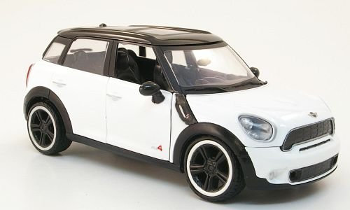 Mini Cooper S Countryman, weiss/schwarz, Modellauto, Fertigmodell, Mondo Motors 1:24