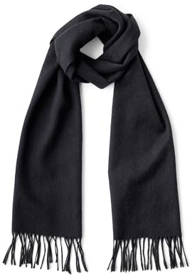 Fishers Finery Men's 100% Pure Cashmere Scarf, Warm and Comfortable (Black)