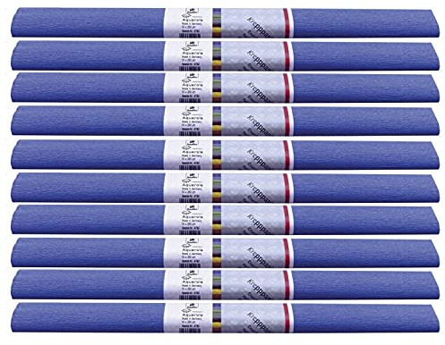 PARTY DISCOUNT wasserfestes Krepppapier | 250x50 cm | Feinkrepp Maibaum Dekoration Farbecht (Dunkel Blau, 10 Rollen)