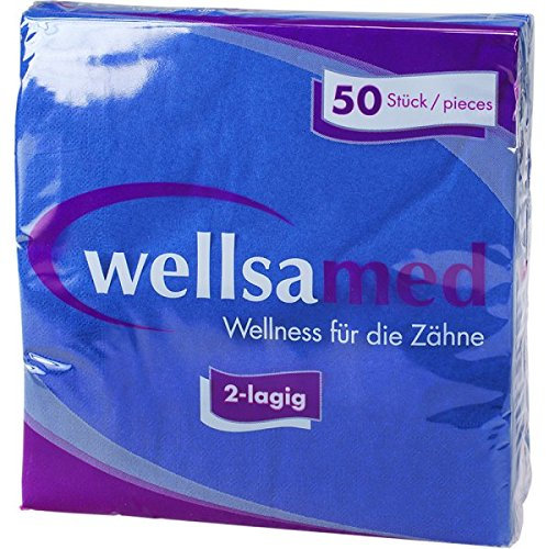 50 Servietten wellsamed 1/4-Falz 40 cm x 40 cm 2-lagig blau